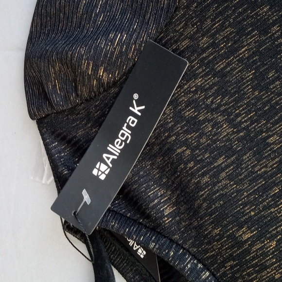 💩 Allegra K Black and Gold Long Sleeve Top - Picture 3 of 5